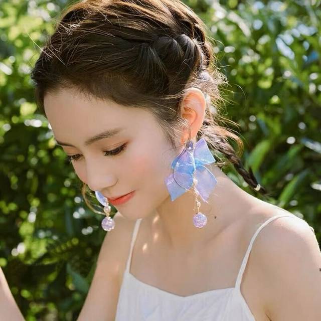 Anting korea fashion pita ungu
