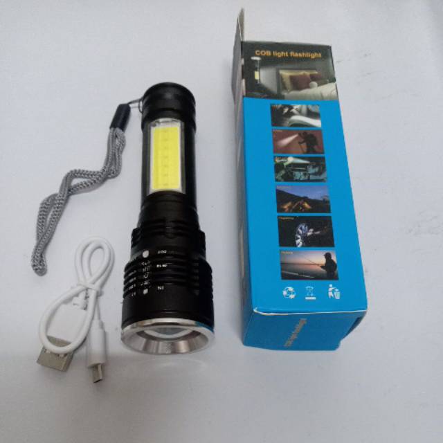 SENTER COB USB CHARGE XPE LIGHT FLASHLIGHT 450 LUMEN