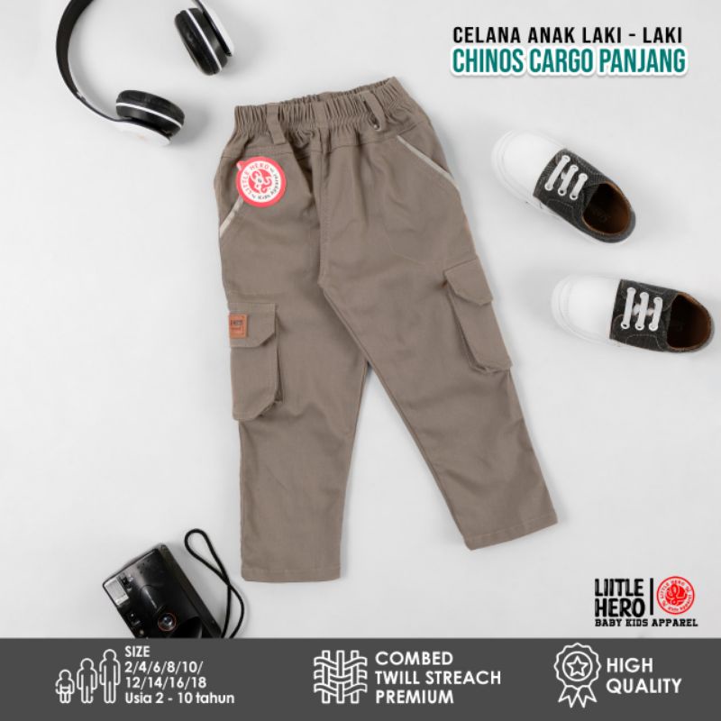 (1- 9Tahun) Celana Chino Cargo Pdl Panjang Anak Laki-laki Cowok Little Hero Chinos PDL 1-9 Tahun