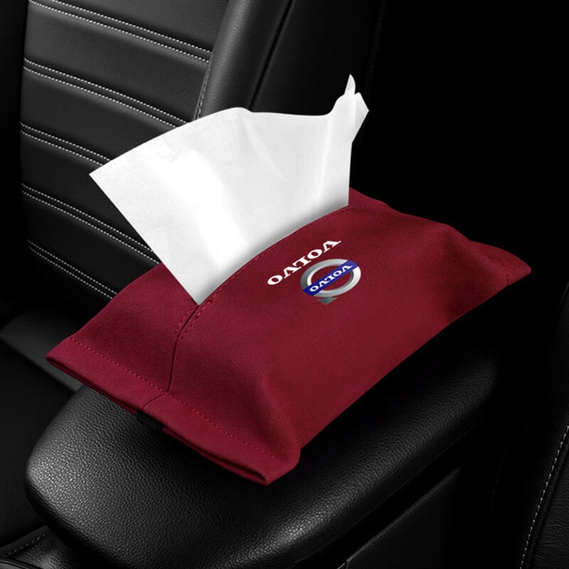 1PC for Volvo V70 V70xc S40 XC90 S60 S60L S70 S80 XC60 V40 V50 XC70 XC80 Car Tissue Bag Paper Extraction Seat Hanging Tissue Box Creative Armrest Box Interior