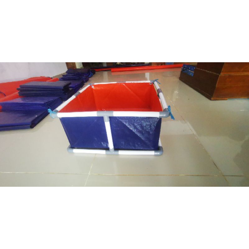 KOLAM TERPAL KOTAK FULLSET UKURAN 50X50X25