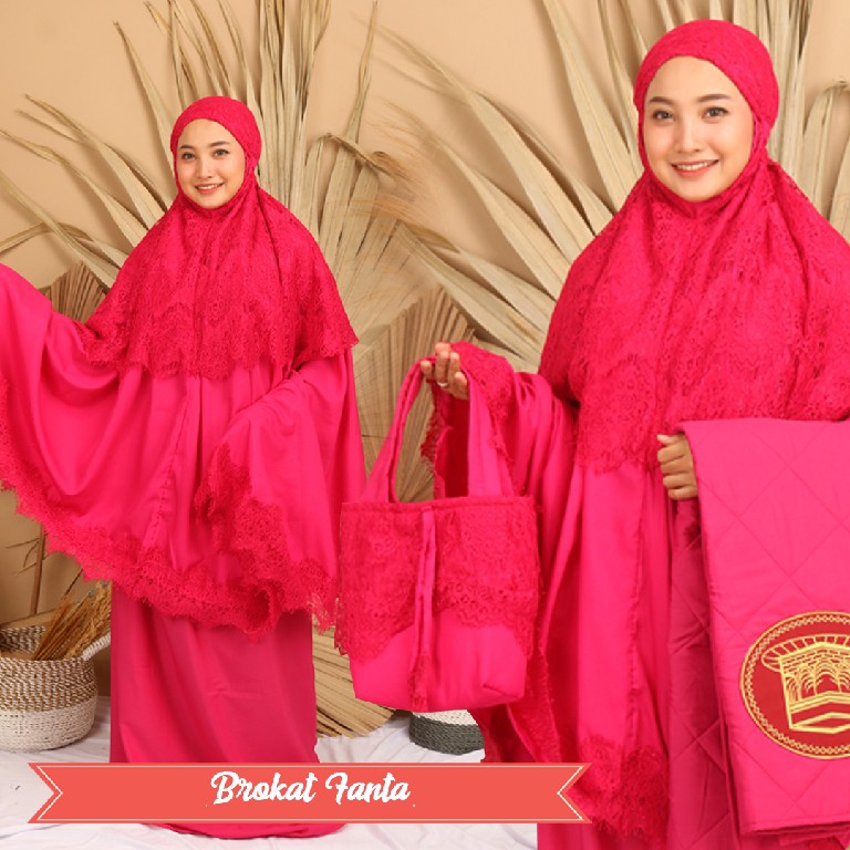 Mukena premium mewah sutra jumbo dewasa silky by PARISKU brokat fanta