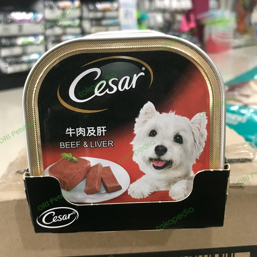 Dog Food Cesar Beef &amp; Liver 100gr Makanan Basah Anjing