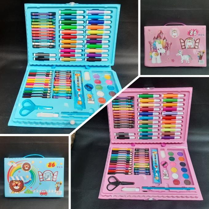 

(BISA COD) Painting Set 86pcs crayon pensil warna spidol menggambar kado anak TERLENGKAP Kode 6