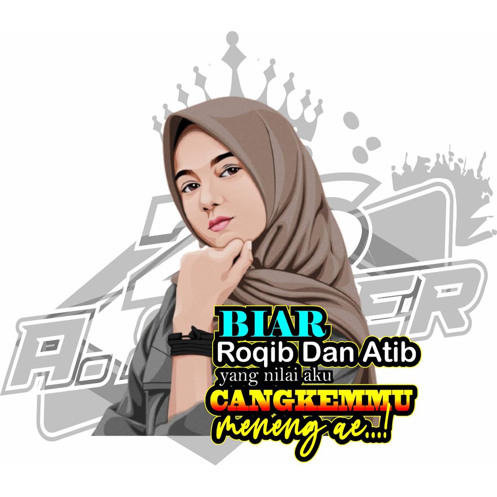 stiker decal cewek hijab cantik seksi keren motor/mobil cewek keren murah berkualitas bisa request