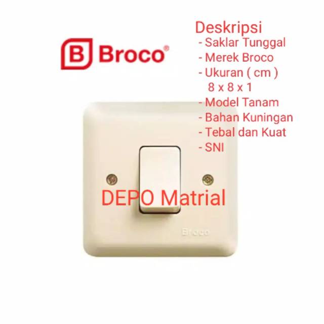 ( BISA COD ) Saklar Tunggal Saklar Lampu IB Broco Tanam Tembok