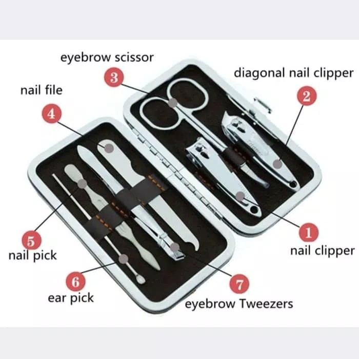 Gunting Kuku Set 7in1 Pemotong kuku Pedicure Menicure 7in1