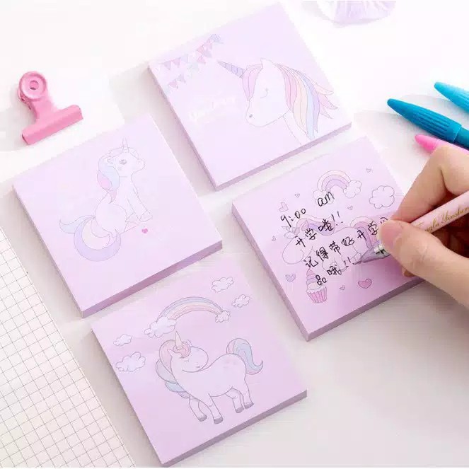 

STICKY NOTE PINK UNICORN MEMO MINI STICKY NOTE UNICORN BARU J2LOKS478