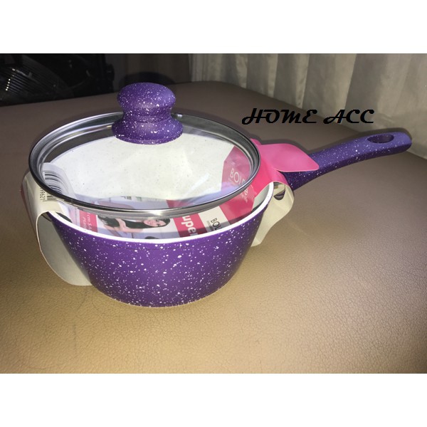 Super Pan Keramik BOLDe purple Sauce Pan 18 cm plus penutup kaca