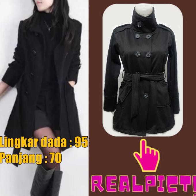 blazer korea wanita / coat korea/ deandra blazer - Hitam