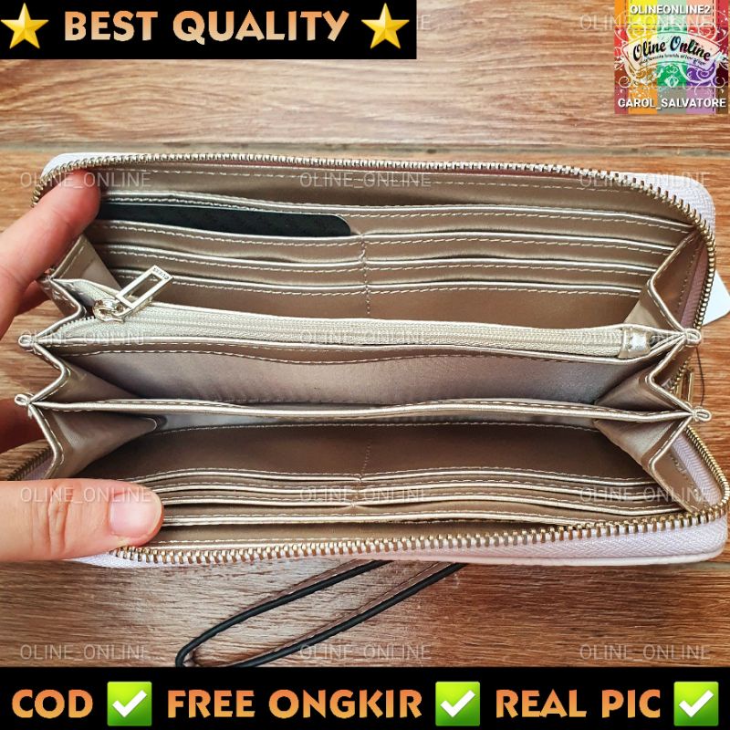 dompet bea gs panjang long wallet zipper zippy embossed wristlet with handle handphone phone wallet