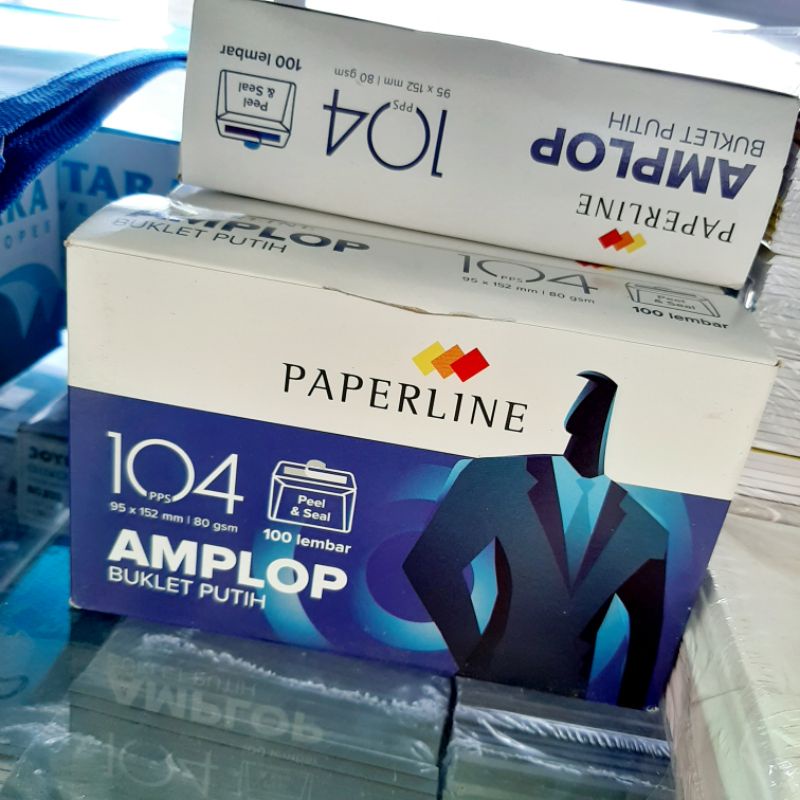 

(isi 100 pcs) amplop paperline 104 PPS warna putih Peel and Seal