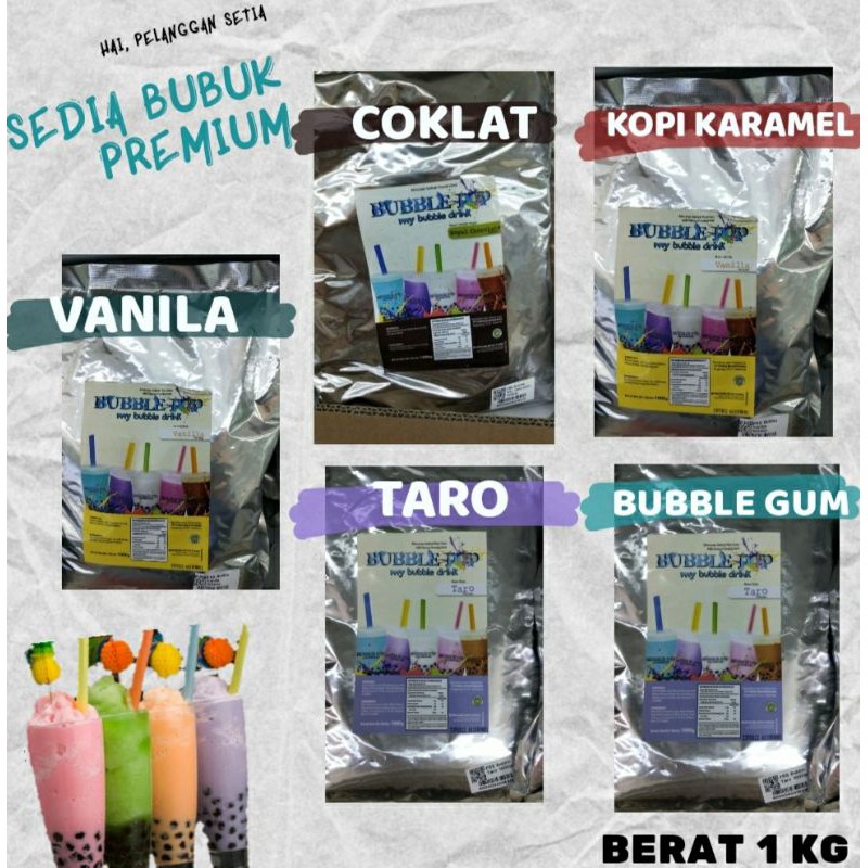 Bubuk Minuman Boba Kekinian 1000 g/1 Kg Bubble Pop