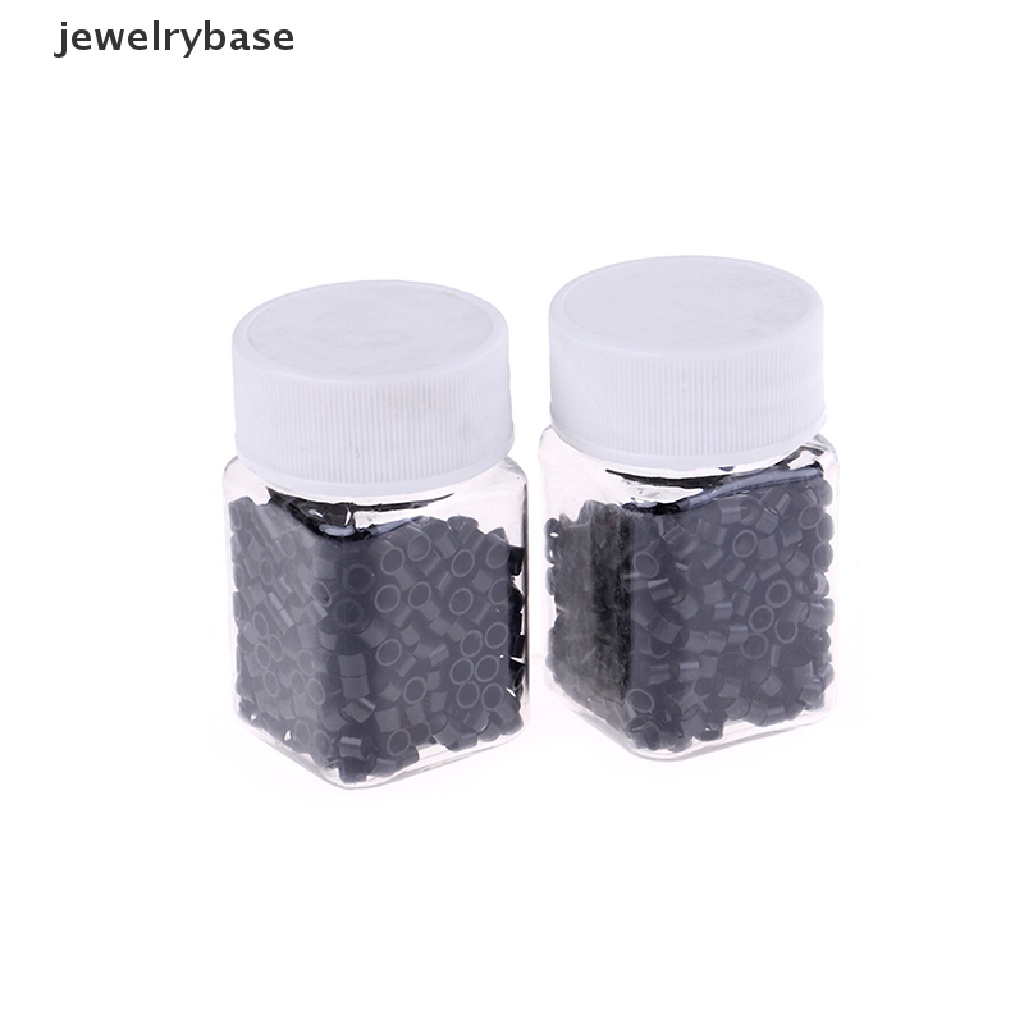 500 Pcs Cincin Mikro Bahan Silikon Ukuran 4mm Untuk Ekstensi Rambut Manusia