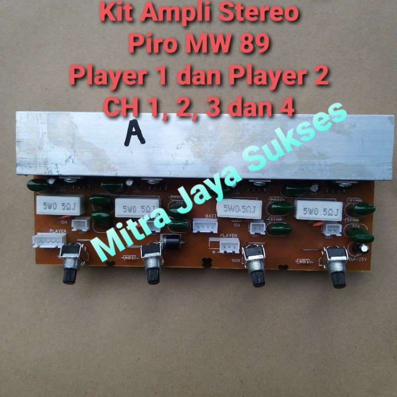 Kit Ampli Stereo Piro MW 89 Untuk Player 1 dan Player 2 Jamin Oroginal Piro