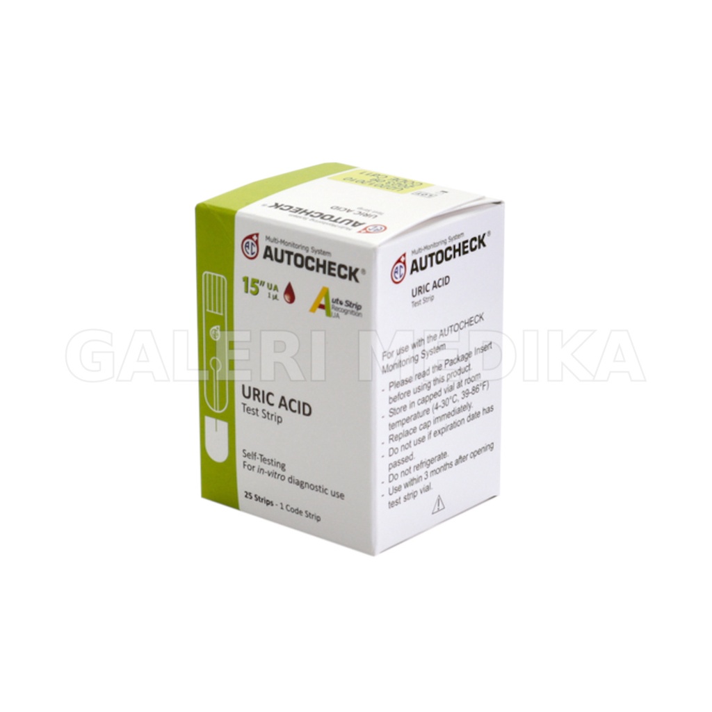 Autocheck Strip Asam Urat /Autocheck Uric Acid Test Strip 1 Box Isi 25