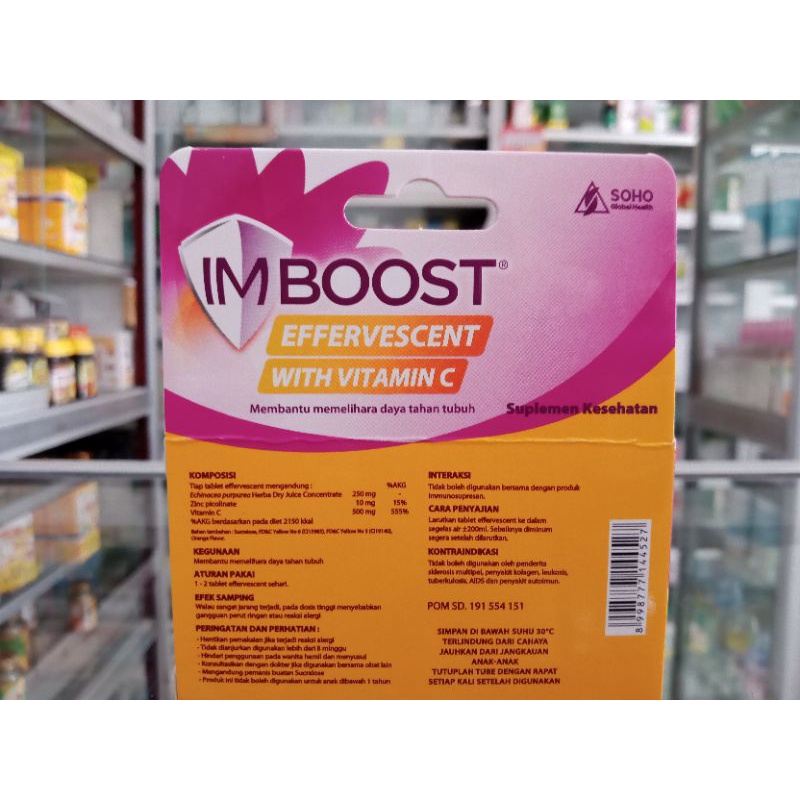 Imboost Effervescent With Vit C Rasa Jeruk | 1 Tube Isi 8 Tablet