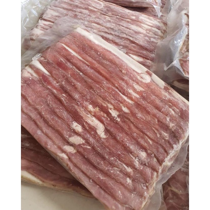 

MAKANAN BEKU / 299 BACON PREMIUM SMOKE DAGING ASAP ASIN DAGING TIPIS BABI PORK UTUH NON COD