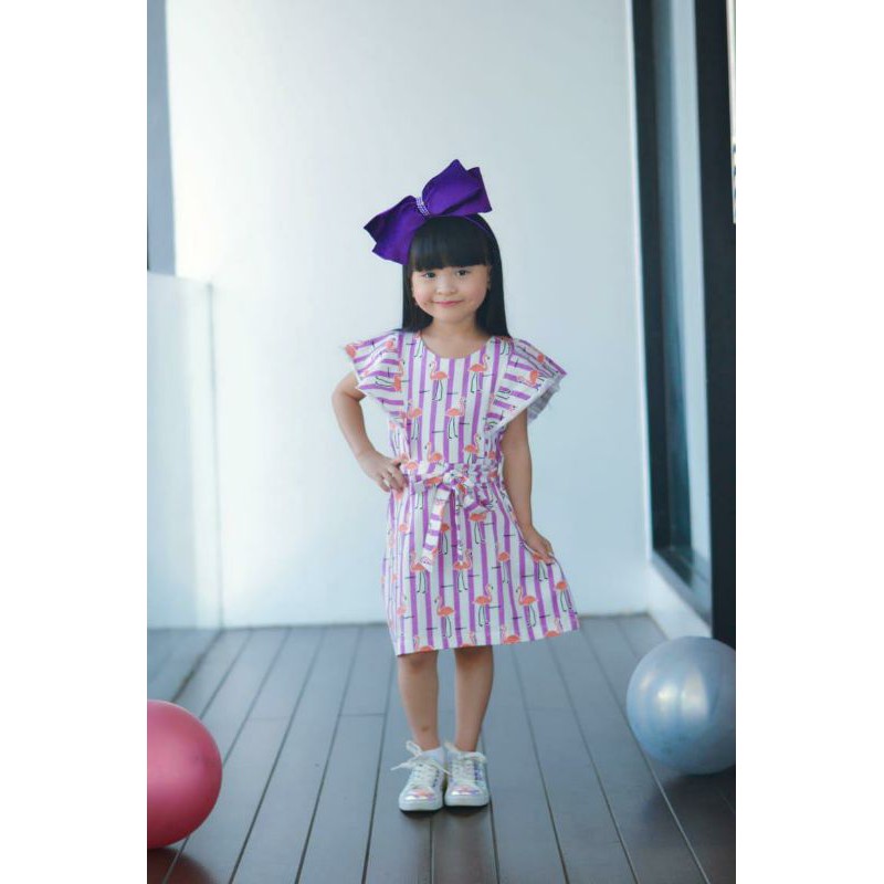 Bloom dress flaminggo dress anak dress lucu