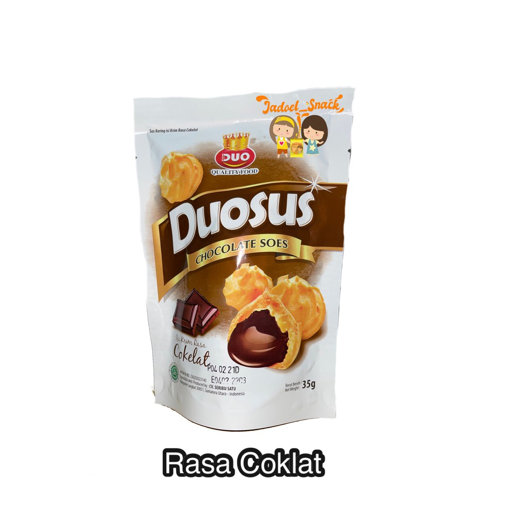 

Soes Kering Cokelat Duosus Chocolate Soes 35 gr by Jadoel_Snack