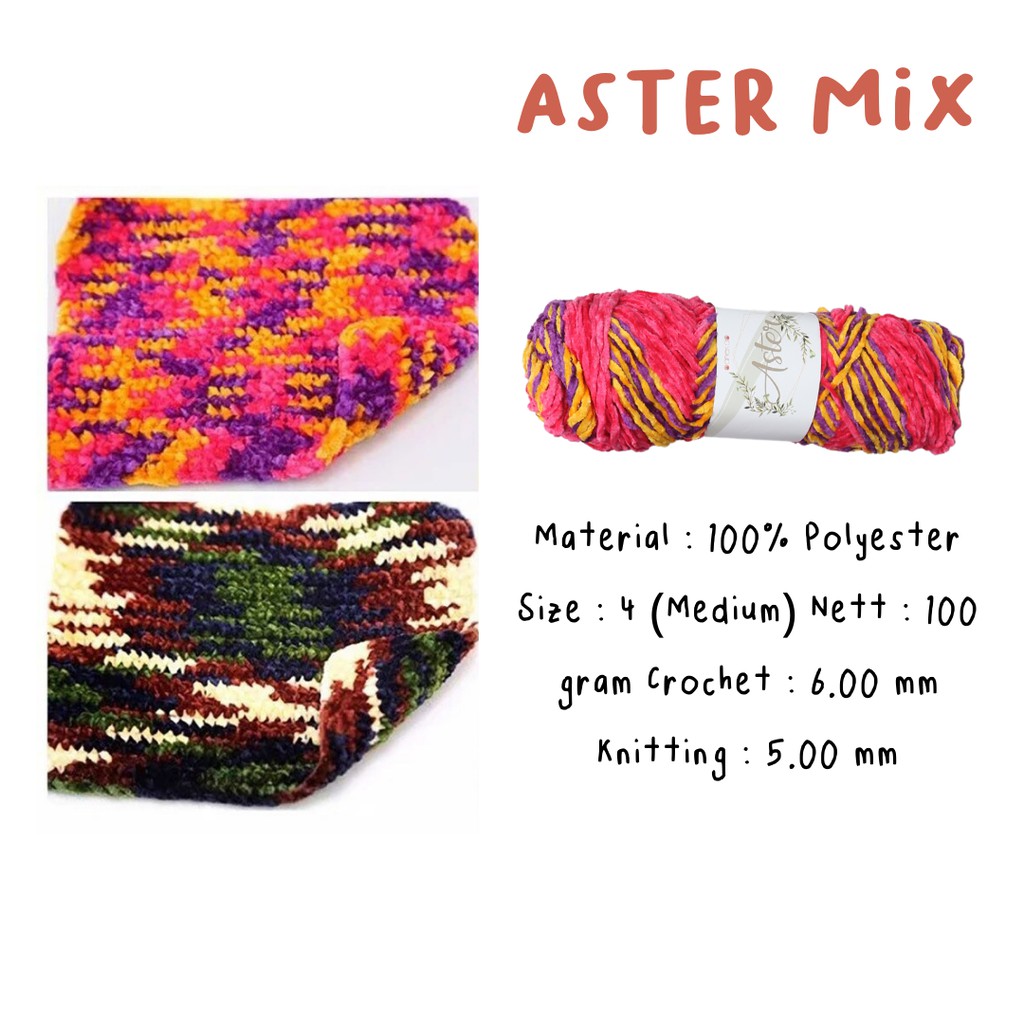 KATALOG - Benang Rajut Bludru ASTER MIX SEMBUR / Velvet Knitting Yarn PART 2