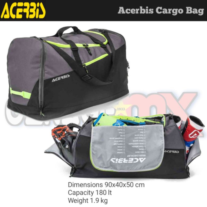 ACERBIS CARGO BAG . TAS CARGO ACERBIS .  DUFFLE BAG ACERBIS . TROLLEY BAG . KOPER
