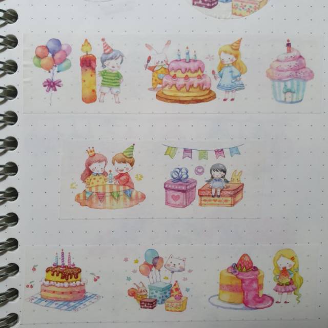 

birthday washi tape sample for scrapbook and journal ( per meter )