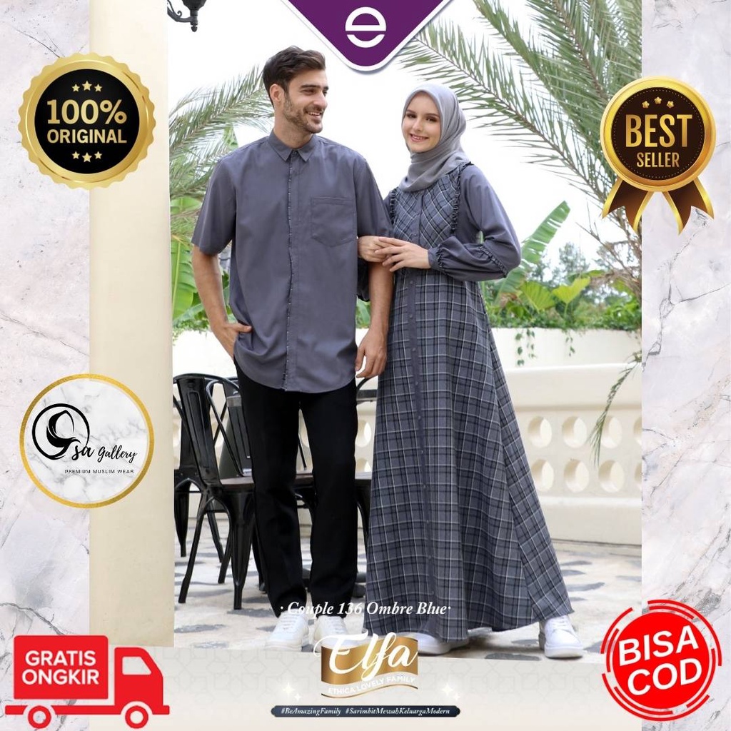 GAMIS KOKO ETHICA COUPLE 136 OMBRE BLUE ( KAHFI 216 AYUMI 318 )