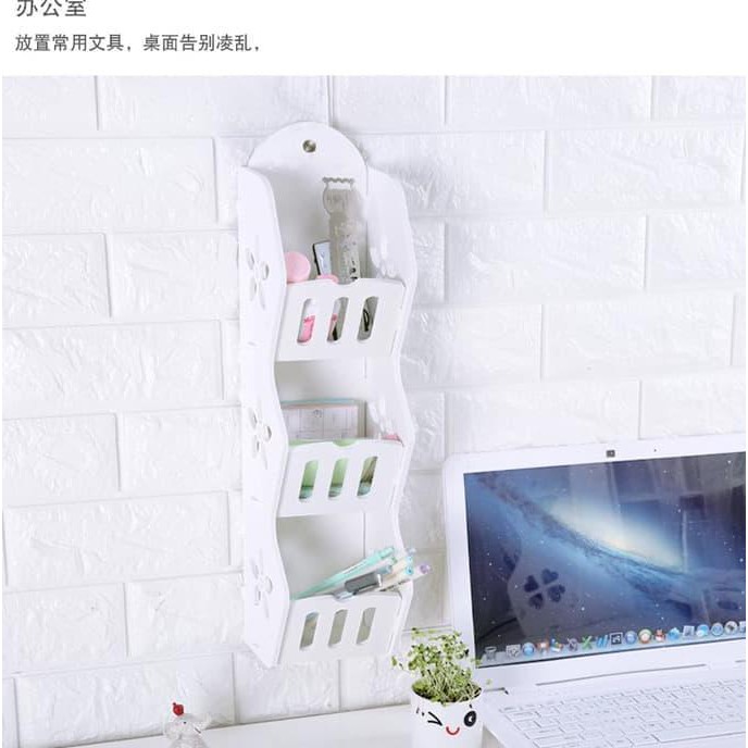 Siapkirim# Hb529 Putih Storage Decorative Rack Shabby Rak Kosmetik Hp Remote