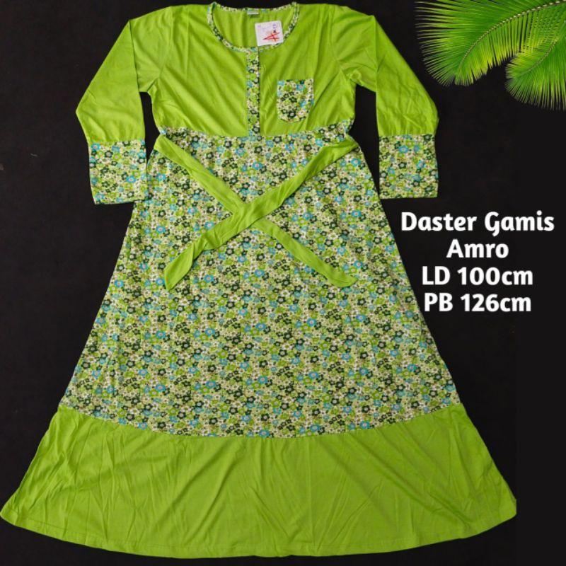 Daster gamis muslimah Amro label putih / baju bumil dan busui / campur motif