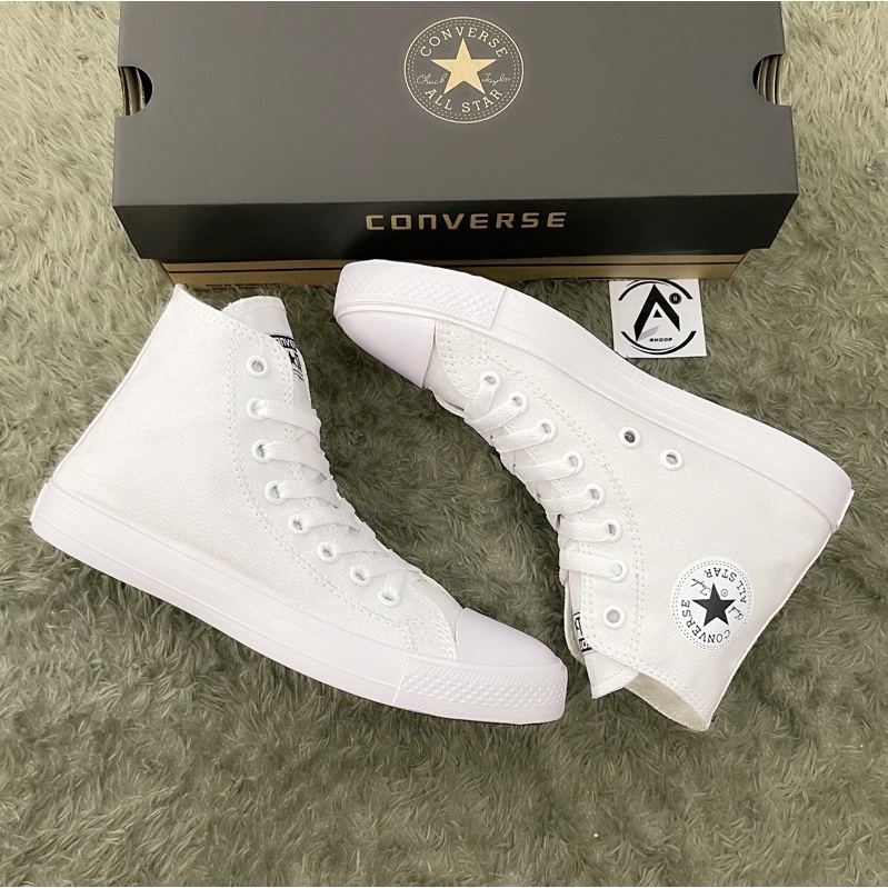 TERBARU!!!SEPATU GROSIR SNEAKER HI /BOOT WHITE FREE BOX-HI PUTIH CT