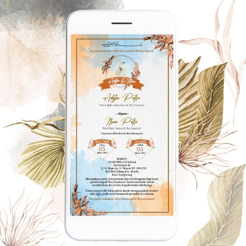 Undangan digital e invitation pernikahan/ engagement full Layar jpg
