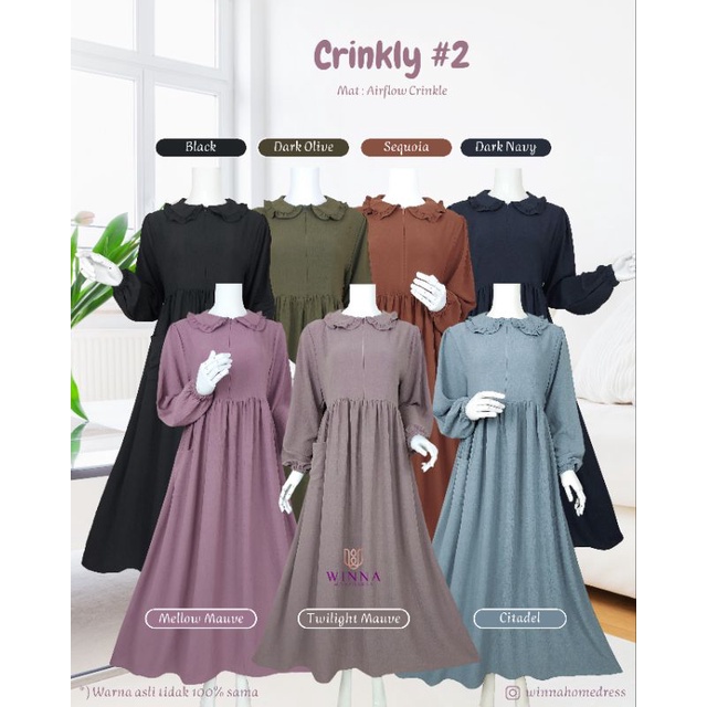 CRINKLY #2 MOM BY WINNA HOMEDRESS / GAMIS CRINKLE / HOMEDRESS CRINKLE / CRINKLE AIRFLOW