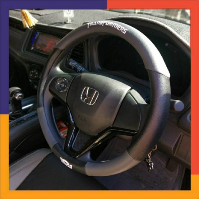 Aksesoris Cover stir/Sarung ster mobil Honda Brio Satya Brio Rs jazz Rs transformer abu kombinasi