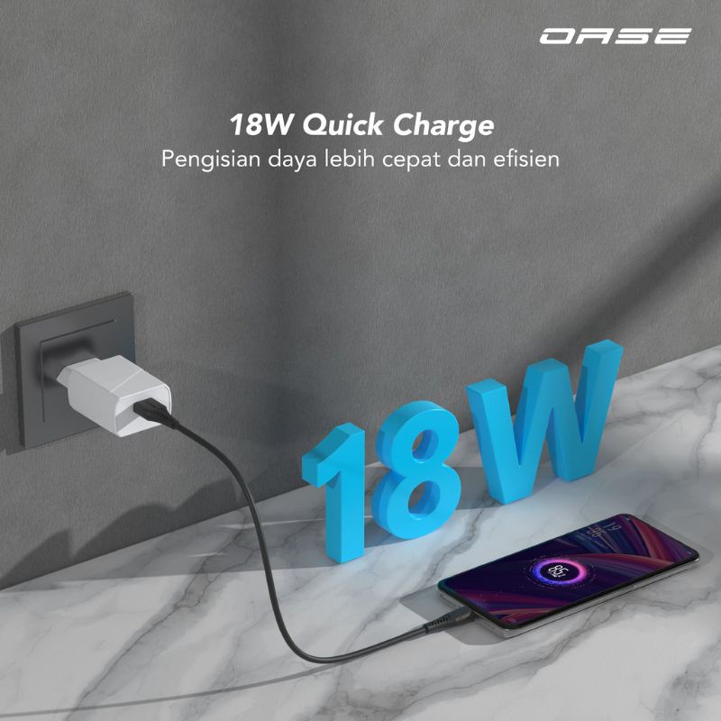 OASE POWER ADAPTER QUICK CHARGE 18W 3A OP-SF1 GARANSI 6 BULAN