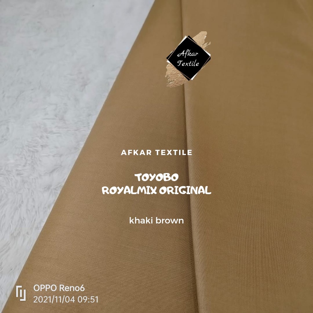 [TERMURAH] KAIN KATUN TOYOBO ROYAL MIX / Royalmix Premium Import / 100% Original Toyobo / Tidak KW-60 Khaki Brown