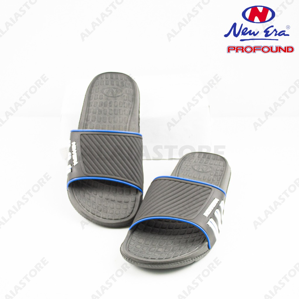 Sandal slop pria new era / sandal slop cowok karet kekinian - New Era MB E-1114 (40-43) / sandal laki-Abu