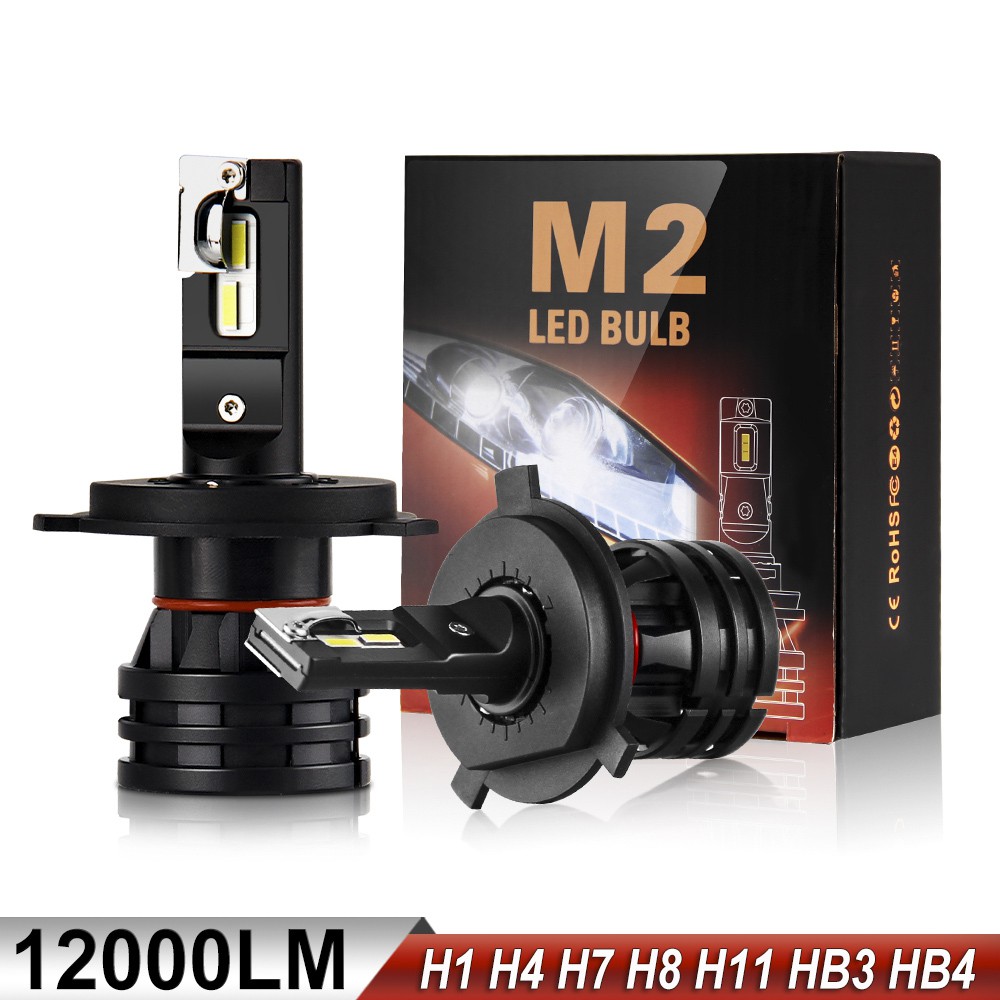 M2 16000LM H4 Lampu Depan LED untuk Mobil H1 H4 H7 H8 H9 H11 HB3 HB4 9005 Turbo Lampu LED untuk Lampu Mobil