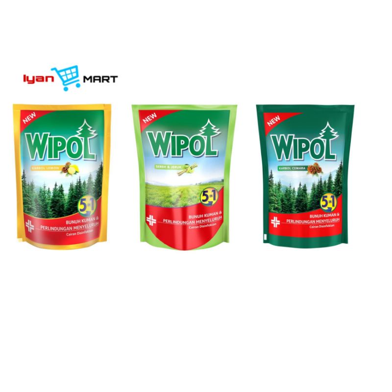 Jual Wipol Karbol Pembersih Lantai Refill 750ml Cemara Lemon