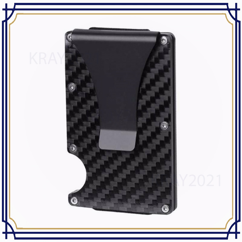 Dompet Kartu Kredit Slim Carbon Fiber Clip Holder Purse DL1