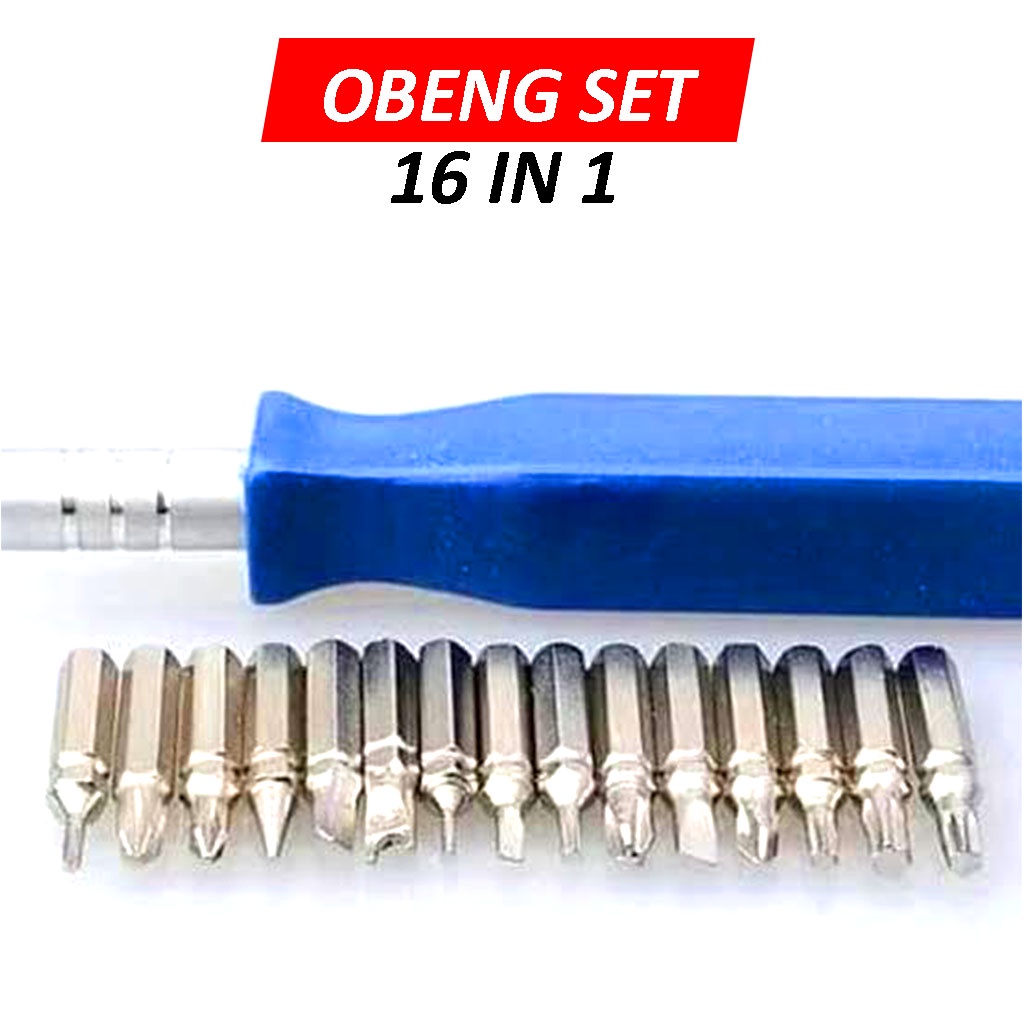 Obeng HP Set 16in1 / Obeng Service HP TV Radio Tool Kit / Obeng Set Alat Reparasi Multifungsi 16in1