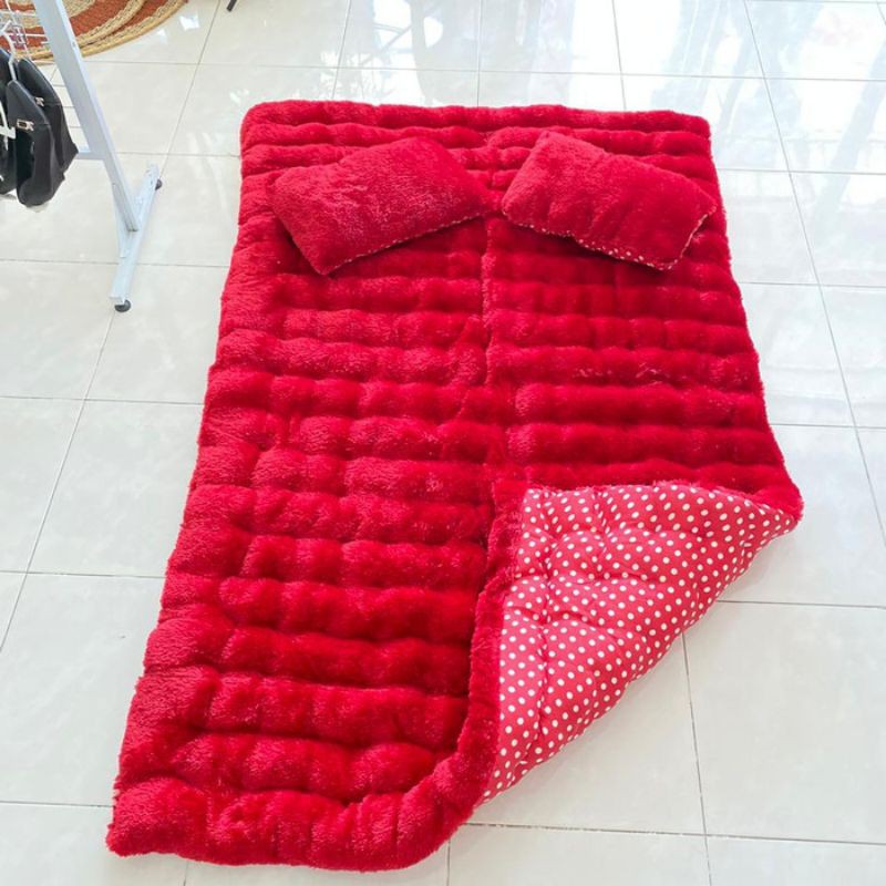 KASUR CIMOL / KASUR BULU RASFUR / KASUR GENDER + 2 BANTAL