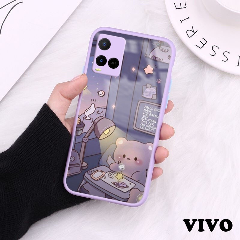 [FC01] Softcase Kaca Warna Lilac/Ungu For Type Vivo Y20/Y20s Y21/Y21s Y17 Y15 Y12 Y95 Y93 Y91 Y15s  