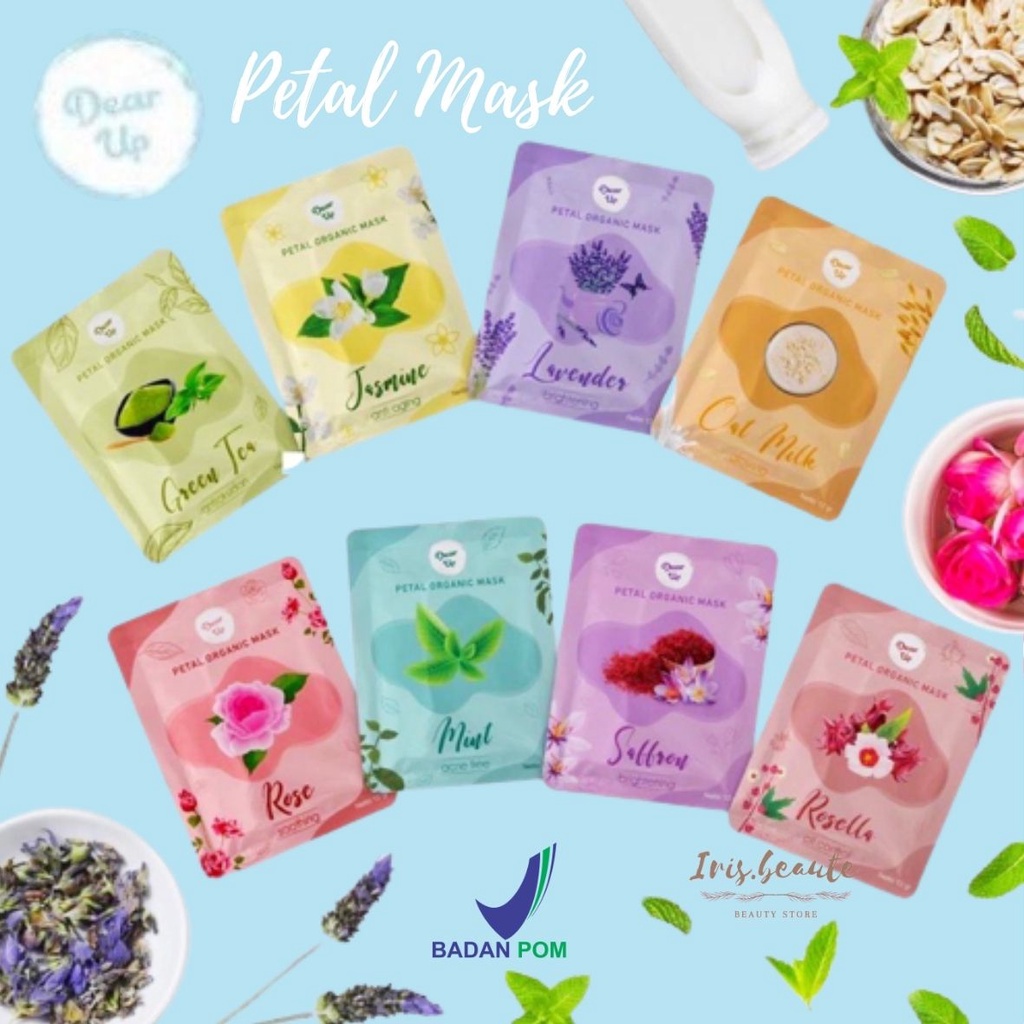 DEAR UP Petal Organic Mask 10gr / Masker Wajah Organic / Petal Mask BPOM