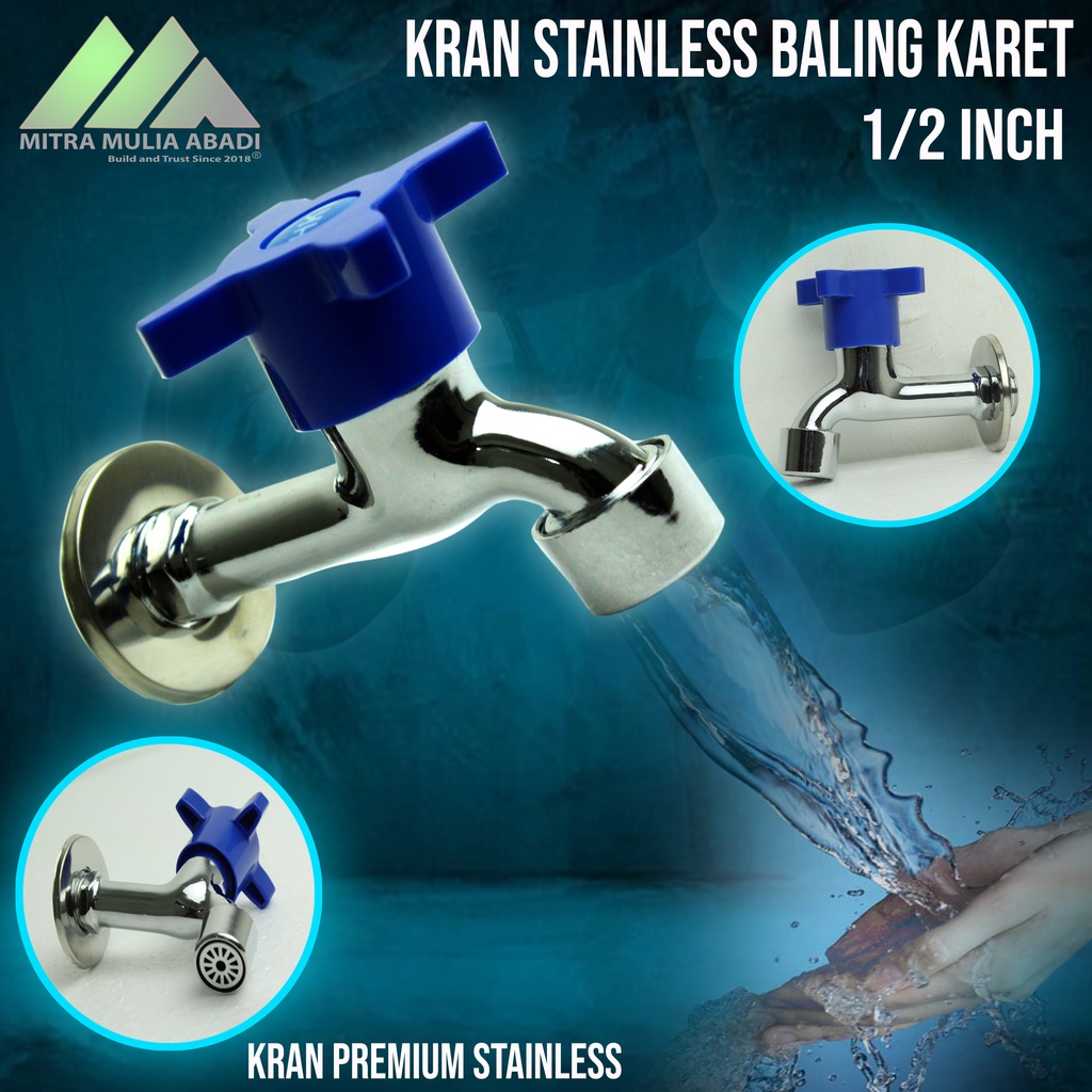 Kran Taman Tembok Baling stainless 1/2 inch