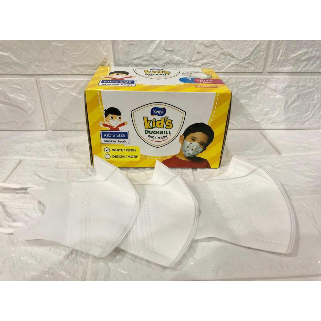 Masker DUCKBILL KIDS 40pcs 3ply / SENSI CONVEX anak isi 25pcs MASKER SENSI KF94 5ply