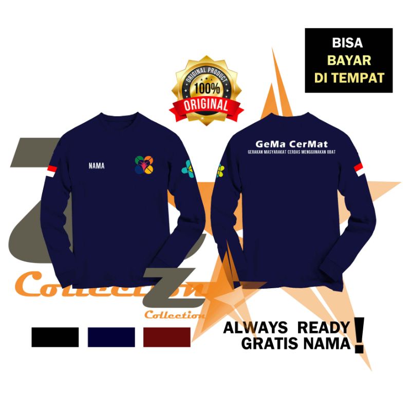 KAOS GEMA CERMAT LENGAN PANJANG / KAOS KEMENKES / KAOS KEMENTERIAN