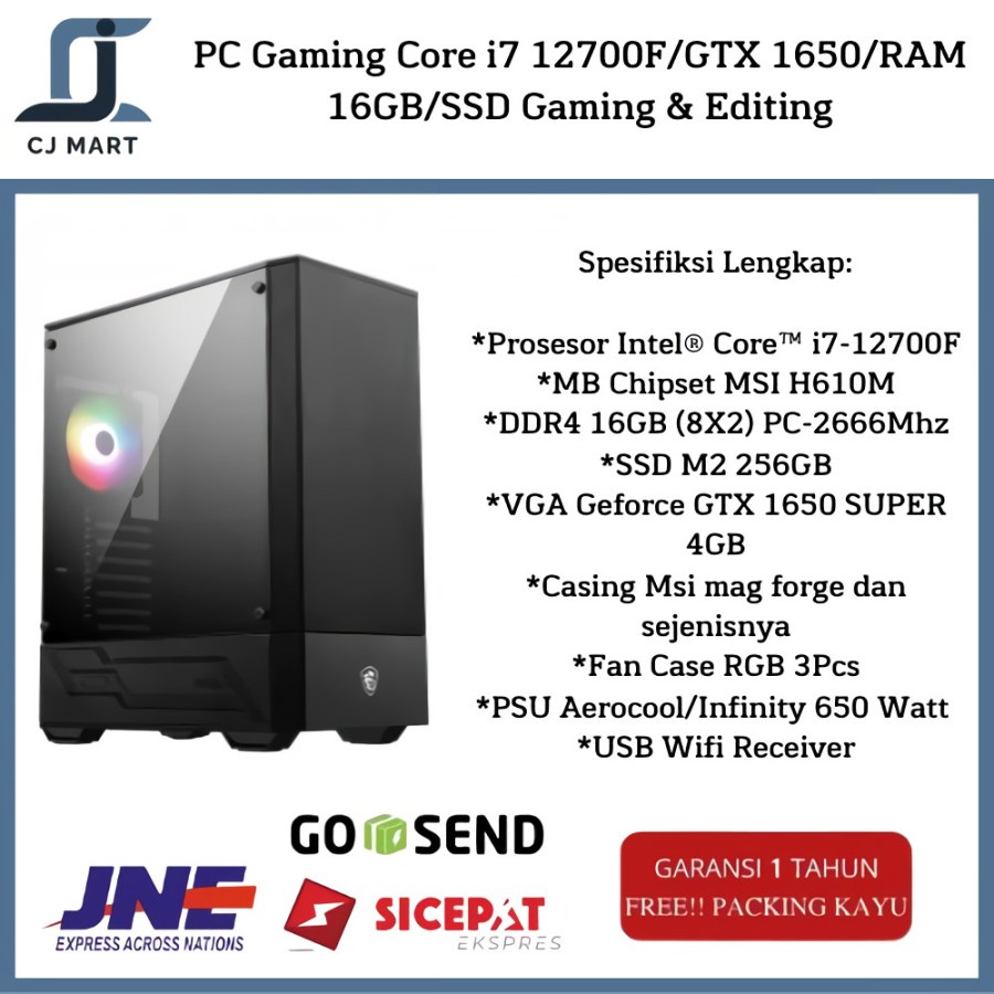 PC Gaming Core i7 12700F/GTX 1650 /RAM 16GB/SSD Gaming &amp; Editing