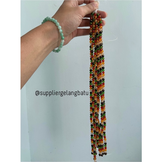 6mm mix colour om mani padme hum tibetan mantra glass round beads