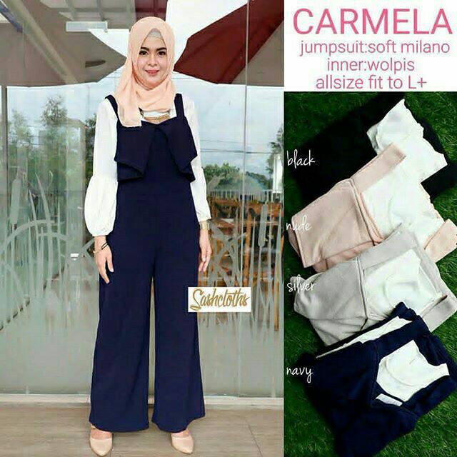 Carmela Set (Inner+Jumsuit). Overall celana. Oveall, dress, baju wanita, dress muslim.pakaian wanita